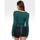 thumbnail image 2 of Remera de Mujer INGIA con Escote en V, Manga Larga, Cruzada con Lazo Verde XS, 2 of 4