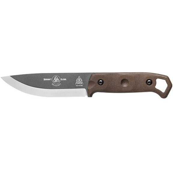 TOPS Knives Brakimo Fixed Blade Knife 5.25" Drop Point 1095 Tungsten Blade Canvas Micarta Handle Green