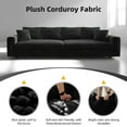 thumbnail image 4 of Alvantor 4-Seat Sofa with 2 Movable Ottomans 102" W Corduroy Upholstered Deep Seat Couches U Shaped Convertible Chaise for Living Room, Apartment Black, 4 of 8