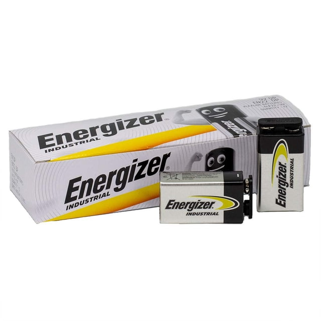 Paquete de 12 Pilas Alcalinas Industriales Energizer EN22 de 9V