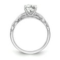 thumbnail image 2 of Solid 14k White Gold Solitaire Engagement Ring with CZ Cubic Zirconia Size 9, 2 of 8