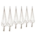 thumbnail image 5 of Macrame Plant Hanger 6 Pack Cotton Rope Indoor Outdoor Wall Ceiling Flower Pot Holder Handmade Boho Style with Hook for Home Garden Balcony Decor, 5 of 7