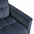 thumbnail image 6 of BSHTI 52.75”3-Position Adjustable Velvet Futon Sofa Bed, Convertible Loveseat Sleeper with Pull-Out Bed for Small Space, Modern Tufted Chaise, Black, 6 of 13