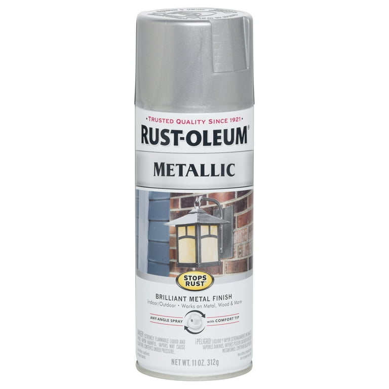 Rust-Oleum 7271830 Stops Rust Metallic Spray Paint, 11 oz, Silver