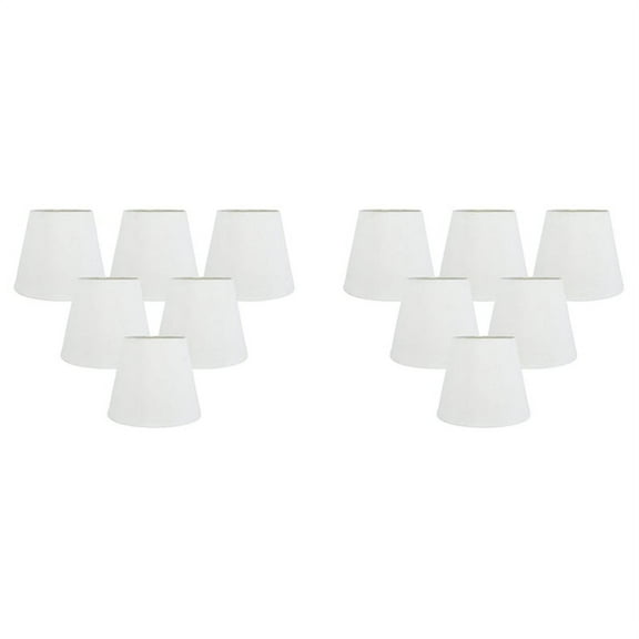 12 White Fabric Cloth Clip on Chandelier Lamp Shades, Replacement for E14 Wall Lamp Chandelier