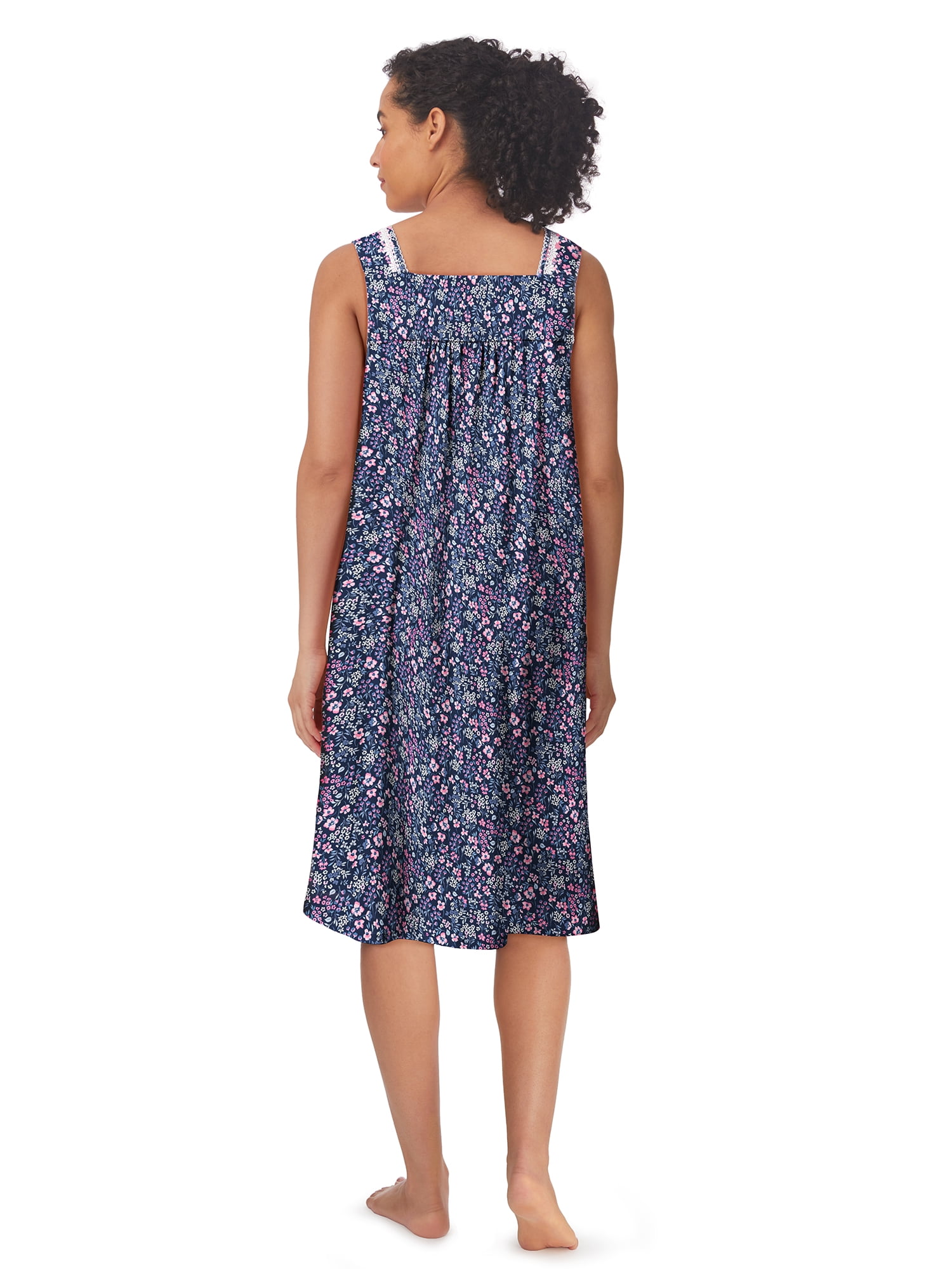 Aria Women's 100% Cotton Sleeveless 40" Nightgown, Sizes XS-5X