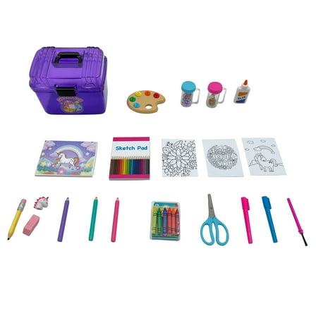 My Life As Purple Art Supplies Bin Play Set for 18 inch Dolls