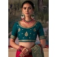 thumbnail image 3 of Traditional Wine Red Colored Vichitra Gota Patti Saree, 3 of 3