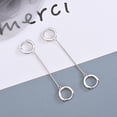 thumbnail image 4 of Par de aretes de aro doble para mujeres y niñas, plata de ley 925, cadena esclava colgante pequeña, poste de hélice con segundo orificio, múltiples pernos, perforación del lóbulo, manguito, cartílago, joyería personalizada para hombres ER, 4 of 5