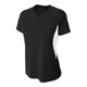 thumbnail image 1 of Camiseta de mujer con cuello de pico Color Block Performance NEGRO/ BLANCO 2XL A4 NW3223, 1 of 1