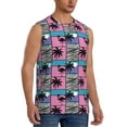 thumbnail image 2 of Haiem Men's Hawaii Palms Print Tank Tops Summer Sleeveless Cut Off Workout T-Shirts Fitness Vest Athletic Undershirts-Medium, 2 of 8