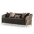 thumbnail image 3 of MICHAEL AMINI Lisbon Upholstered Chenille & Metal Sofa in Onyx and Gold, 3 of 18