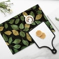 thumbnail image 4 of BaHomeck placemats Set of 4 rectangle Linen Cotton Placemats for Dining Table Washable Heat Resistant,18*12inch,Green Leaves With Golden Highlights, 4 of 4