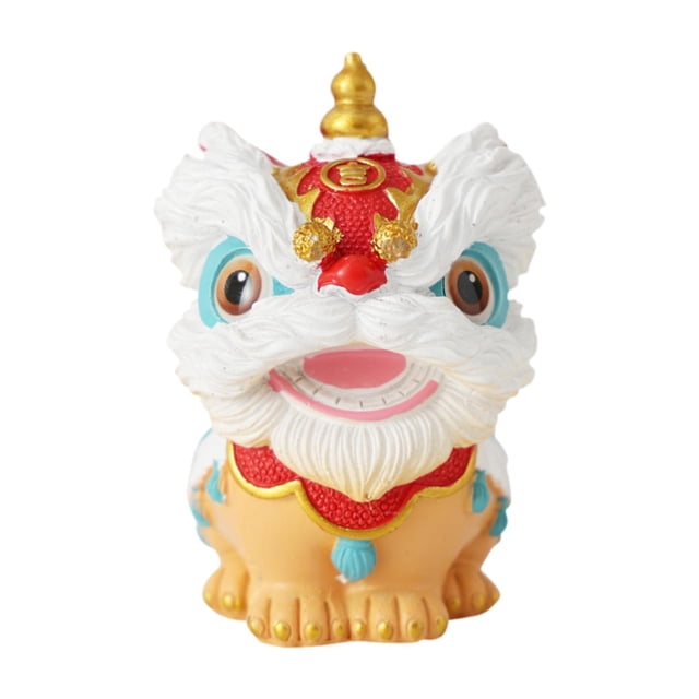 jifeng Statue de Danse Lion Chinois Sculpture d'Animal pour Salon Intérieur Maison Rouge