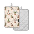 thumbnail image 2 of 2 Pack Pot Holders for Kitchen Heat Resistant Hot Pads Sets for Cooking Baking Snow Globe Pattern, 2 of 7