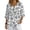 Black White Toile, variant on Loose Fit Imitation Linen-Like Blouse for Vacation Holiday, Black White Toile Casual V Neck Women's Blouse 3/4 Sleeve, Size Medium