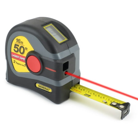 General Tools LTM1 2-in-1 Laser Tape Measure, LCD Digital Display, 50’ Laser Measure, 16’ Tape (Best Laser Tape Measure For Realtors)