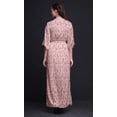 thumbnail image 4 of Bimba Robe Longue d'Été en Rayonne à Feuilles de Bleuets Imprimées, Manches Kimono, Fente, Grande, 4 of 6