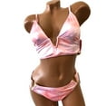 thumbnail image 4 of Victoria's Secret Swim 2 Piece Set V-Hardware Bralette Bikini Top/Cheeky Bottom Tie Dye Pink M/M NWT, 4 of 4