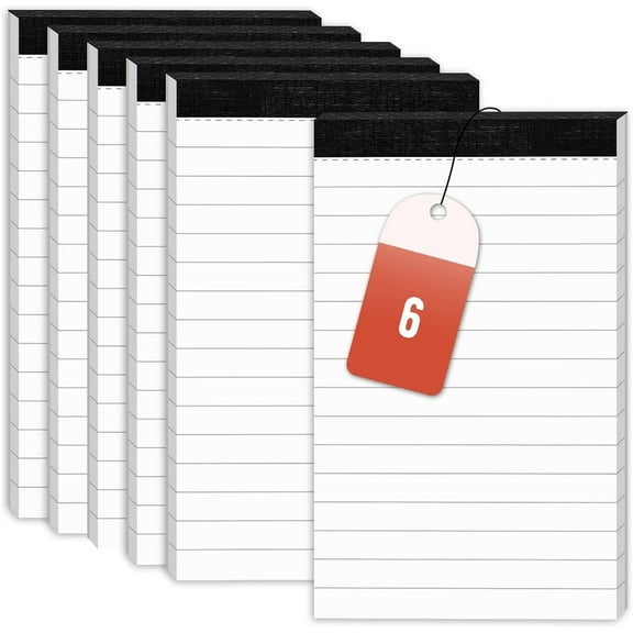Small Pocket Size College Ruled Notepad - 3”x5” Memo Note Pads (6 Pack)