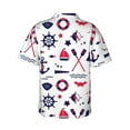 thumbnail image 3 of Balery Sailing Marine Travel Print Men's Hawaiian Shirts Short Sleeve Beach Shirt Relaxed Fit Vacation Button Down Shirts-Large, 3 of 9