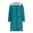 thumbnail image 4 of UQJfacai Womens Winter Long Coats Zip Up Quilted Jacket Sherpa Sherpa Fleece Lined Coat Oversized Hooded Padded Parka with Pockets, 4 of 6