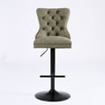 thumbnail image 5 of Set of 2 PU Leather Swivel Barstools Adjusatble Seat Height from 26-33 Inch, Modern Bar Stools with Backs Comfortable Tufted for Home Pub and Kitchen Island, 5 of 12