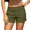 Army Green, variant on Vivianyo HD Women's Double Button Fold Waist Chino Shorts, Womens Solid Straight Leg Summer Casual Short Bottoms, Women's Dark Gray, Sizes XS-XL