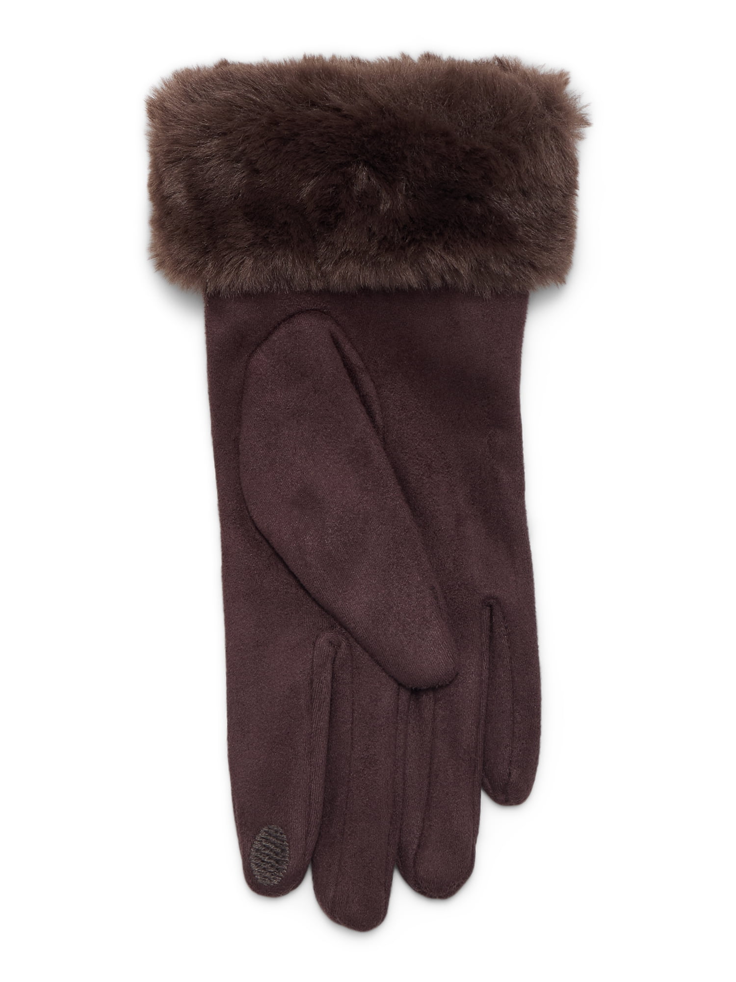 Time and Tru Women's Faux Suede Gloves, Chocolate, Sizes S/M-L/XL