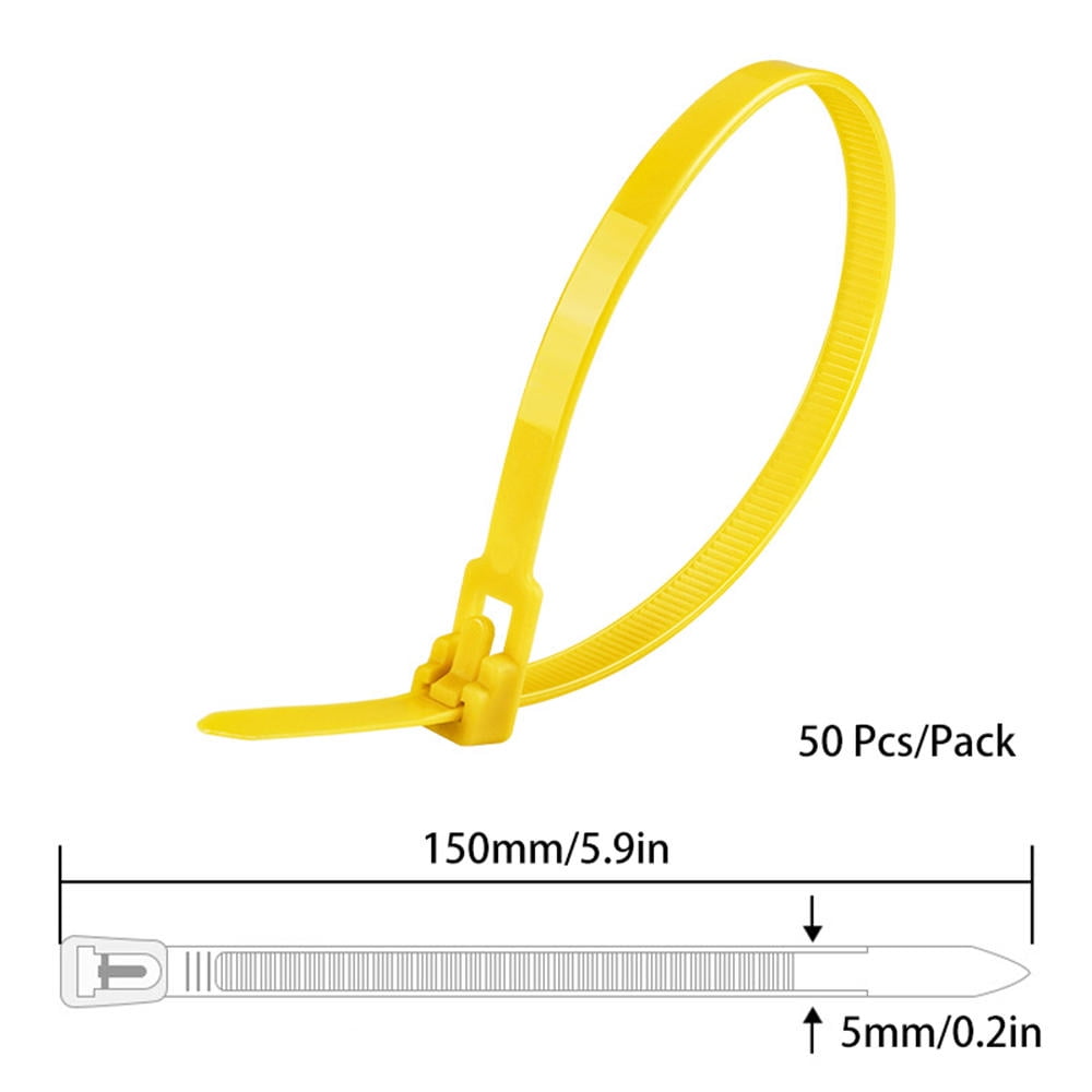 Plastic Reusable Cable Zip Ties Releasable Nylon Fixed Binding Color