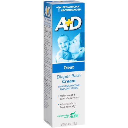 A+D Diaper Rash Cream W/ Aloe Zinc Oxide Cream, 4 oz