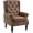 Coffee., variant on Mid-Century Wingback Chair,PU Leather Accent Chair with Button Tufted Back Modern Living Room Lounge Sofa Chair with Rivet Trim,Single Club Armchair for Bedroom Home Reception