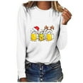 thumbnail image 2 of pimelu Christmas Shirts Christmas Shirts for Women Fashion Beer Glasses Print Loose Pullover Blouses Lightweight Round Neck Long Sleeve Ladies Tee Tops, 2 of 4