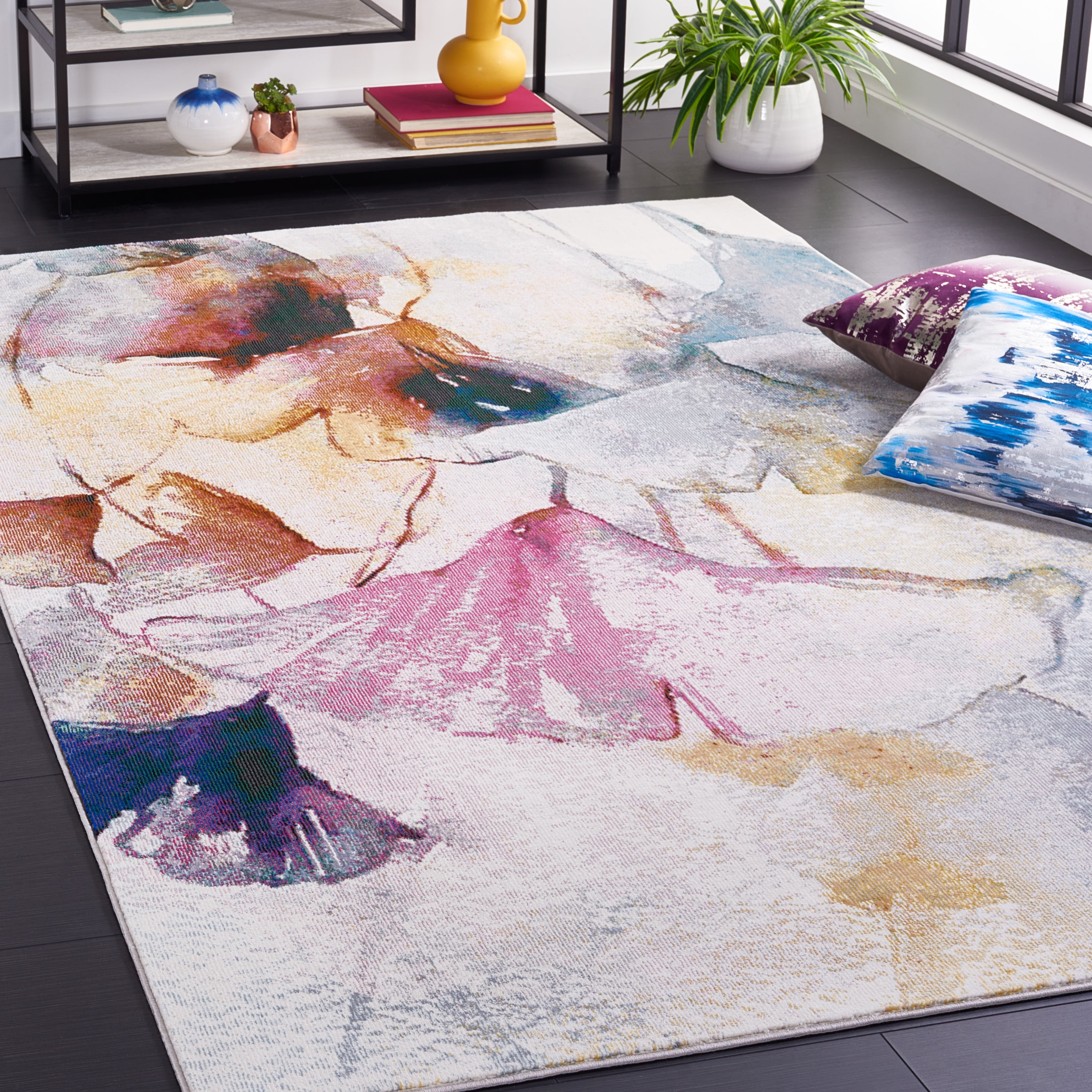 SAFAVIEH Art Studio Arnold Floral Area Rug, Ivory/Rust, 3' x 5'