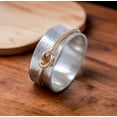 thumbnail image 3 of 925 Sterling Silver & Gold Spinner Ring – Handmade Anxiety Relief Meditation Band, Fidget Ring for Stress & Worry Reduction, 3 of 7