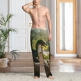 thumbnail image 6 of Lsque Deep Forest Stone Green Dragon Print Men's Pajama Pants, Lounge Pant - Comfortable Home Wear,Elastic Waistband, Stylish Design-XX-Large, 6 of 9