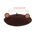 thumbnail image 3 of lanema Women Winter Autumn Faux Wool Beret Hat Cute 3D Brown Bear Ears Vintage Artist Painter Beanies Pumpkin Cap, 3 of 9