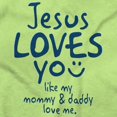 thumbnail image 2 of Jesus Loves You Christian Religious Romper Boys or Girls Infant Baby Brisco Brands NB, 2 of 6