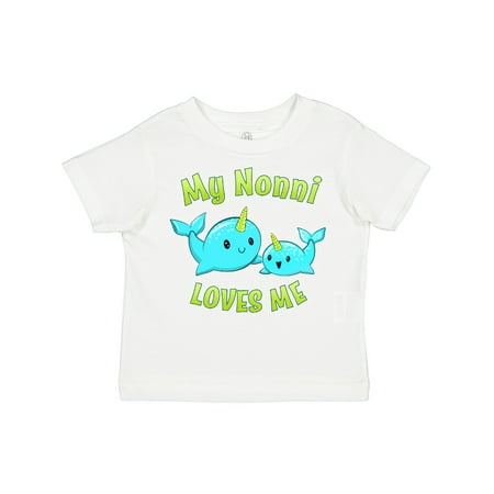 

Inktastic My Nonni Loves Me- Cute Narwhal Gift Toddler Boy or Toddler Girl T-Shirt