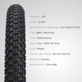 thumbnail image 2 of Kit De Llanta Kenda R20 x2.125 BMX Con camara K905 Negro, 2 of 4