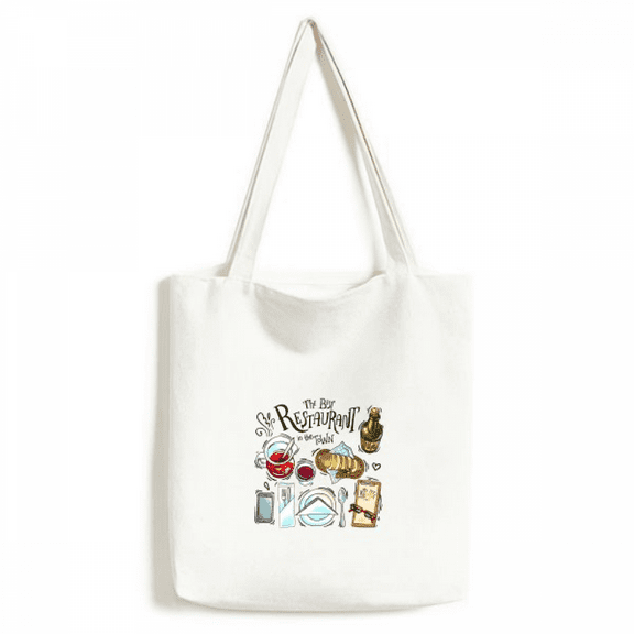 The best restaurant in the town Wins Tote Canvas Bag Shopping Satchel Casual Handbag