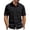 Black, variant on Mens Safari Shirt Cotton Linen Short Sleeve Button Down Summer Casual Beach Tropical Tops Lightweight Breathable Regular Fit Untucked with Flap Pockets