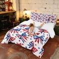 thumbnail image 4 of Manfei Watercolor Bow Twin Bedding, Patriotic Stars Pattern Bedding Comforter Set, Red White Blue, Reversible 7-Piece, 4 of 6