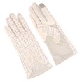 thumbnail image 2 of Gants Élégants pour Femmes Protection Solaire pour Conduite Écran Tactile Blanc Compatible 1 Paire en Coton, 2 of 3