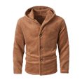 thumbnail image 2 of Men's Fleece Plush Loungewear Sets Bottoms Botton up Casual Jogging Gym Suit Jacket Coffee M, 2 of 7