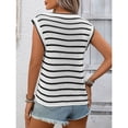 thumbnail image 4 of Womens Sweater Vest Top Striped Sleeveless Lightweight Knit Tank Tops 2026 Summer Spring Clothes Vacation Outfits Black S, 4 of 4