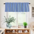 thumbnail image 5 of 3 Piece Kitchen Curtains and Valances Set Navy Blue Stripe Cafe Curtains 24 Inch Length Modern White Vertical Striped Geometric Valance & Tier Curtain for Living Room Bedroom Window 54"x18"+27"x24"*2, 5 of 6