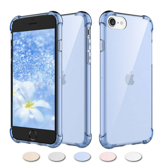 iPhone SE 2 Case, Takfox Shockproof Rugged Full Body Protection Soft TPU Bumper iPhone 7 Clear Case Shell Ultra-Thin Slim Flexible Rubber Anti-Scratch Protective Phone Cover For iPhone 8 / 7 - Blue