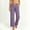 Purple, variant on Women's High-Waist Wide Leg Pants, Elastic Waist with Drawstring, Casual Trousers with Pockets for Everyday Use Blue S