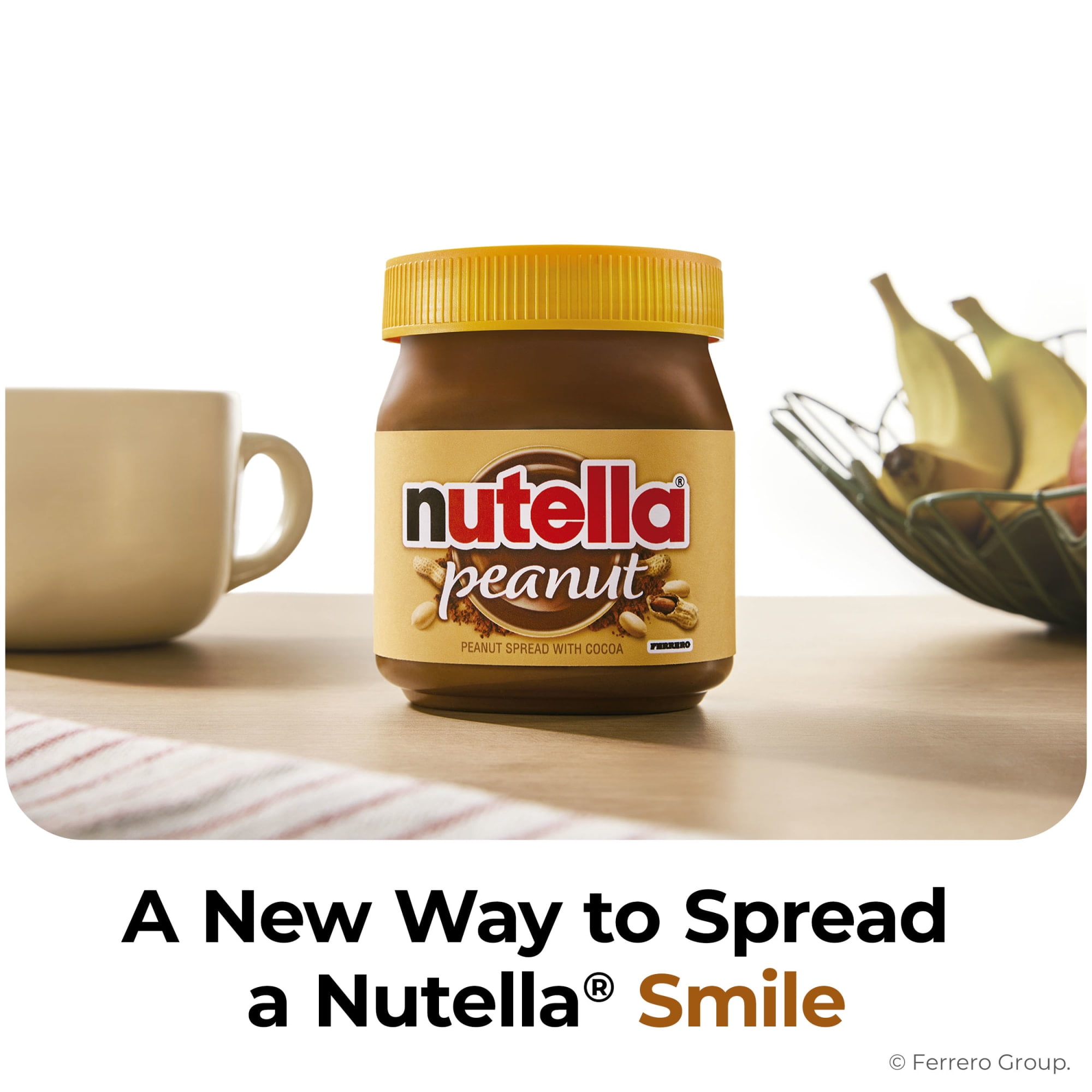 Nutella Peanut Spread With Cocoa, Smooth and Creamy, for Afternoon Snacking, Family Gifts, Unique Snacks, 13 oz